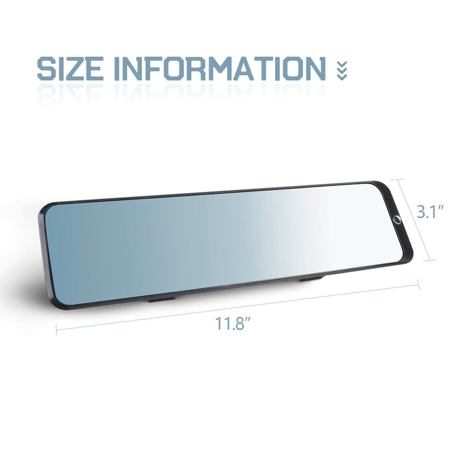 12" Interior Rear View Mirror size