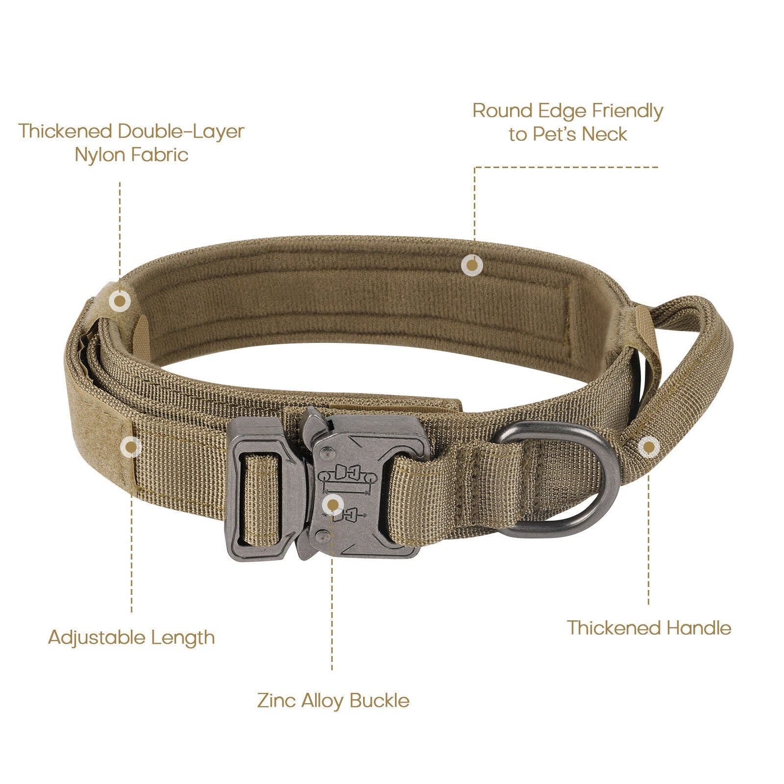 K9 Dog Tactical Collar Leash detail