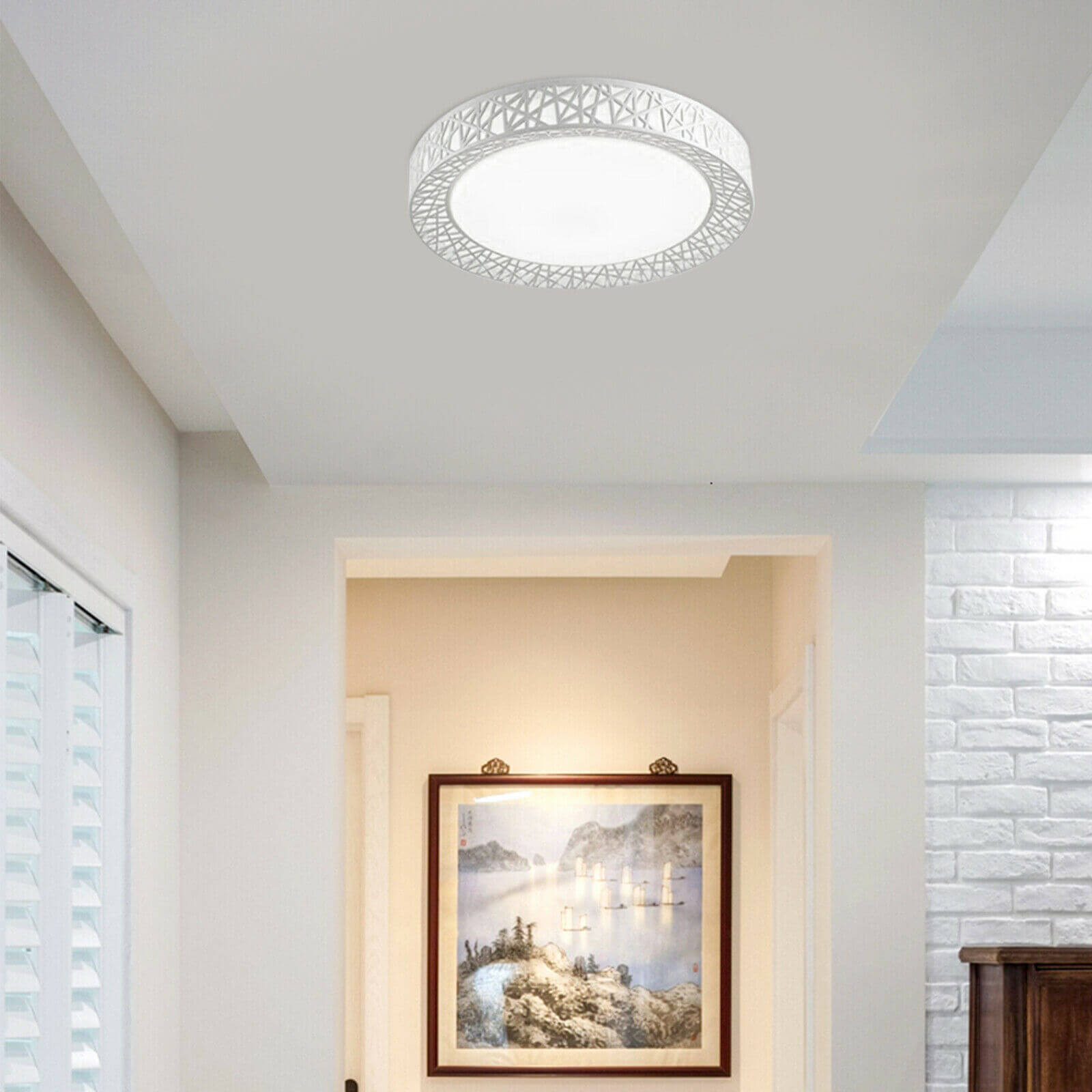 LED Bird Nest Ceiling Light white display