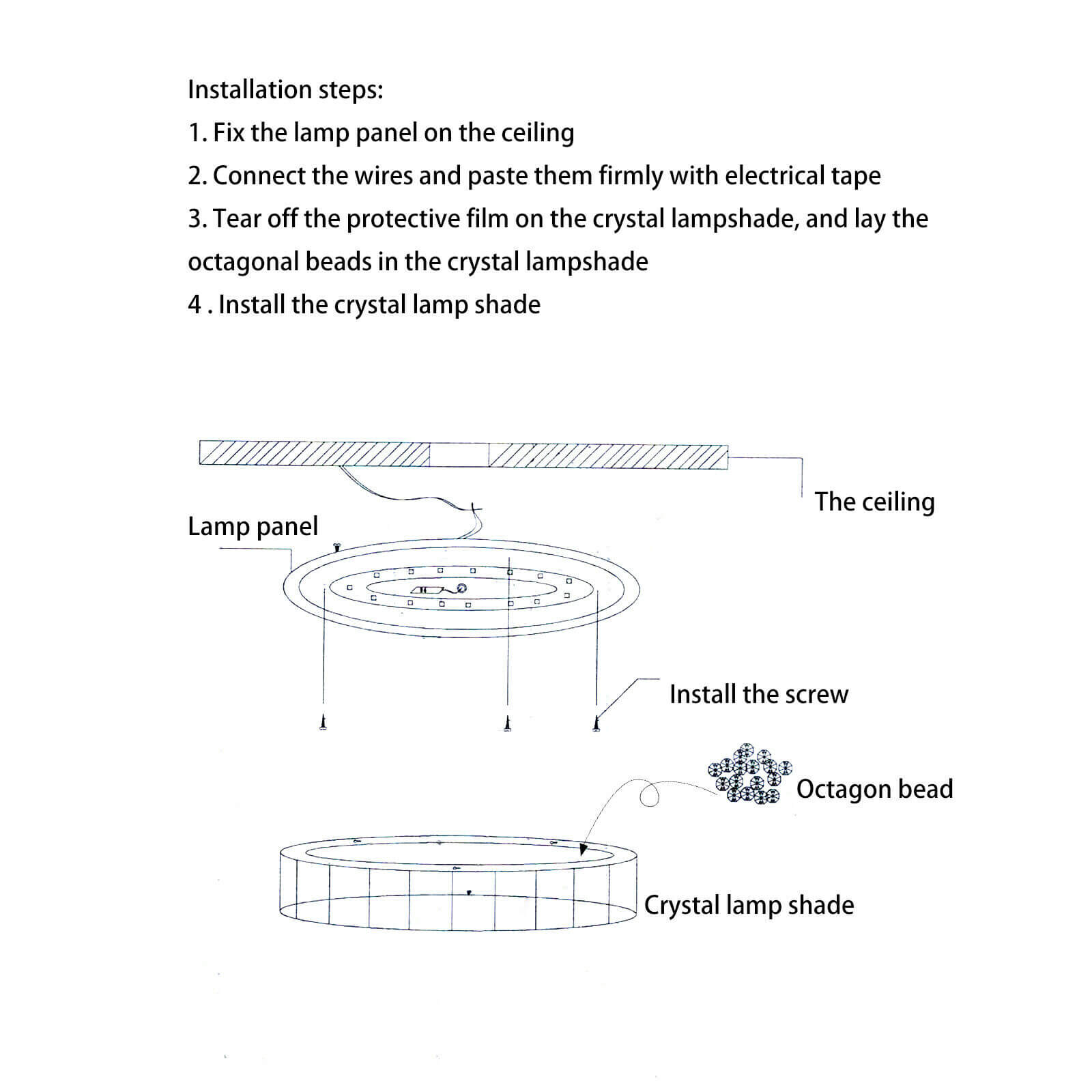 K9 Crystal Ceiling Light installation