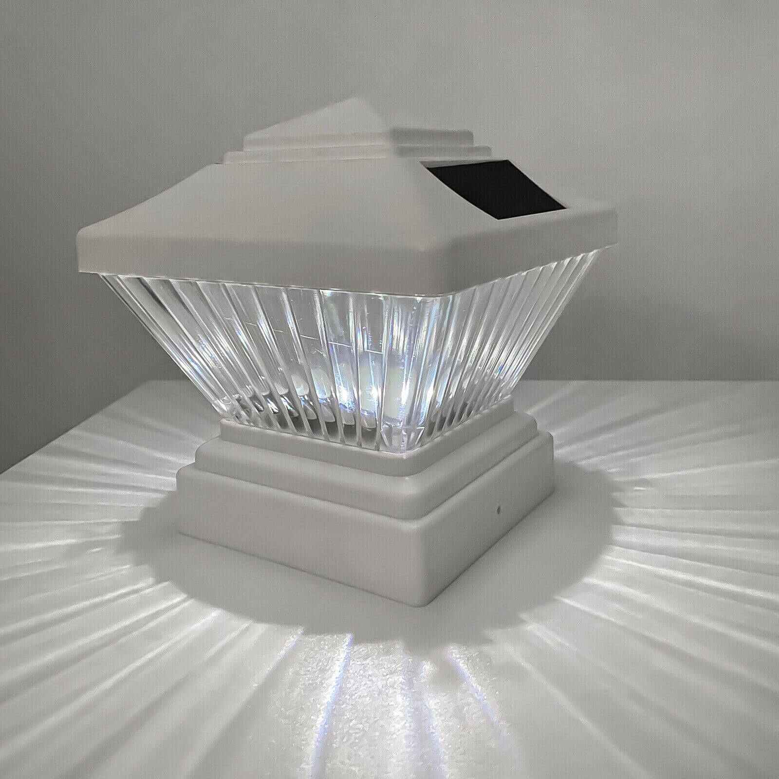 Waterproof White LED Solar Post Lamps, 2/4/6 Pack