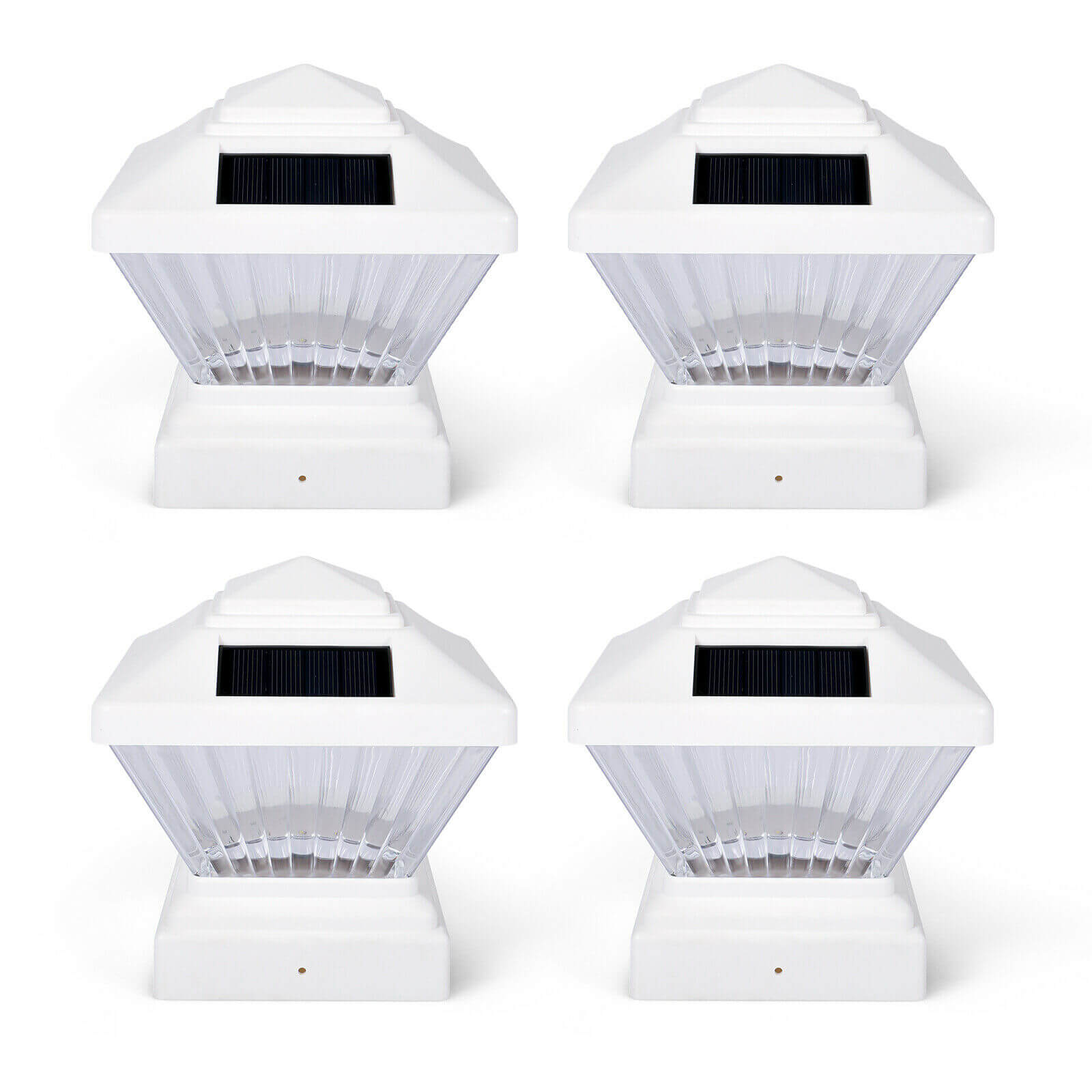 Waterproof White LED Solar Post Lamps