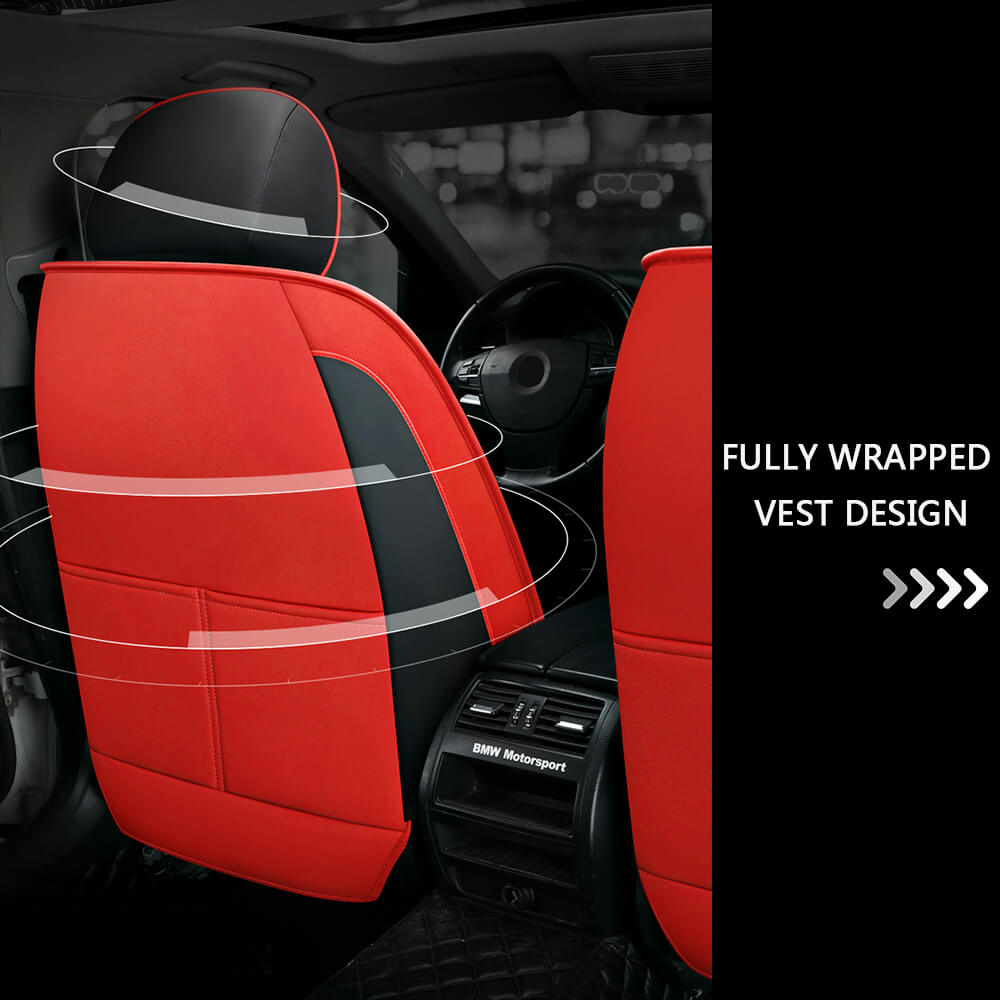 feature design of Leather Car Seat Covers Full Set