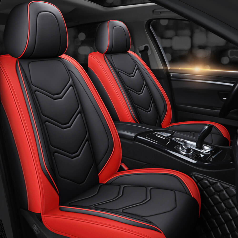 black front Leather Car Seat Covers Full Set