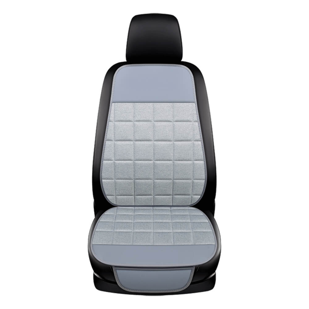 black gray Leather Linen Car Seat Cover