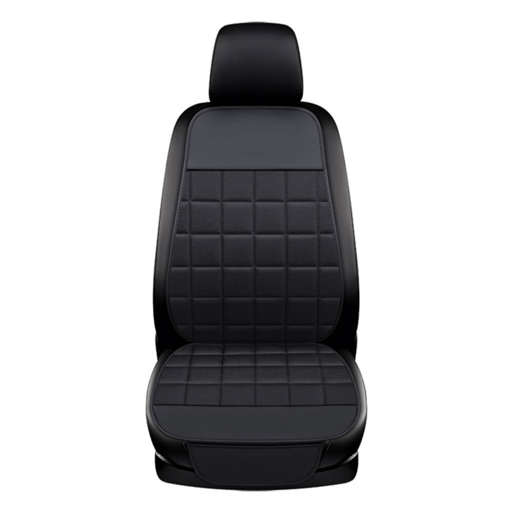 black Leather Linen Car Seat Cover