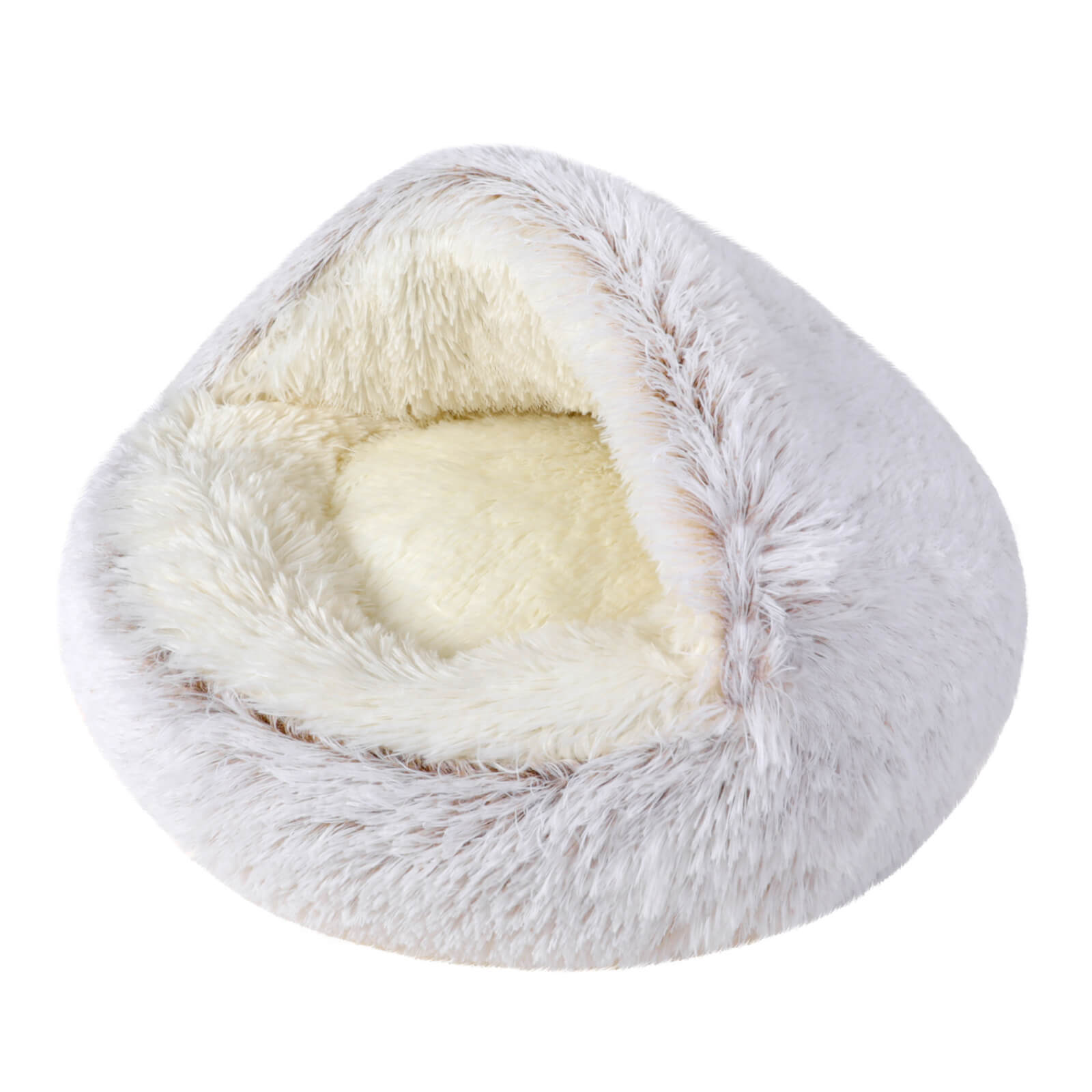 Long Plush Round Pet Cave Bed - BCBMALL