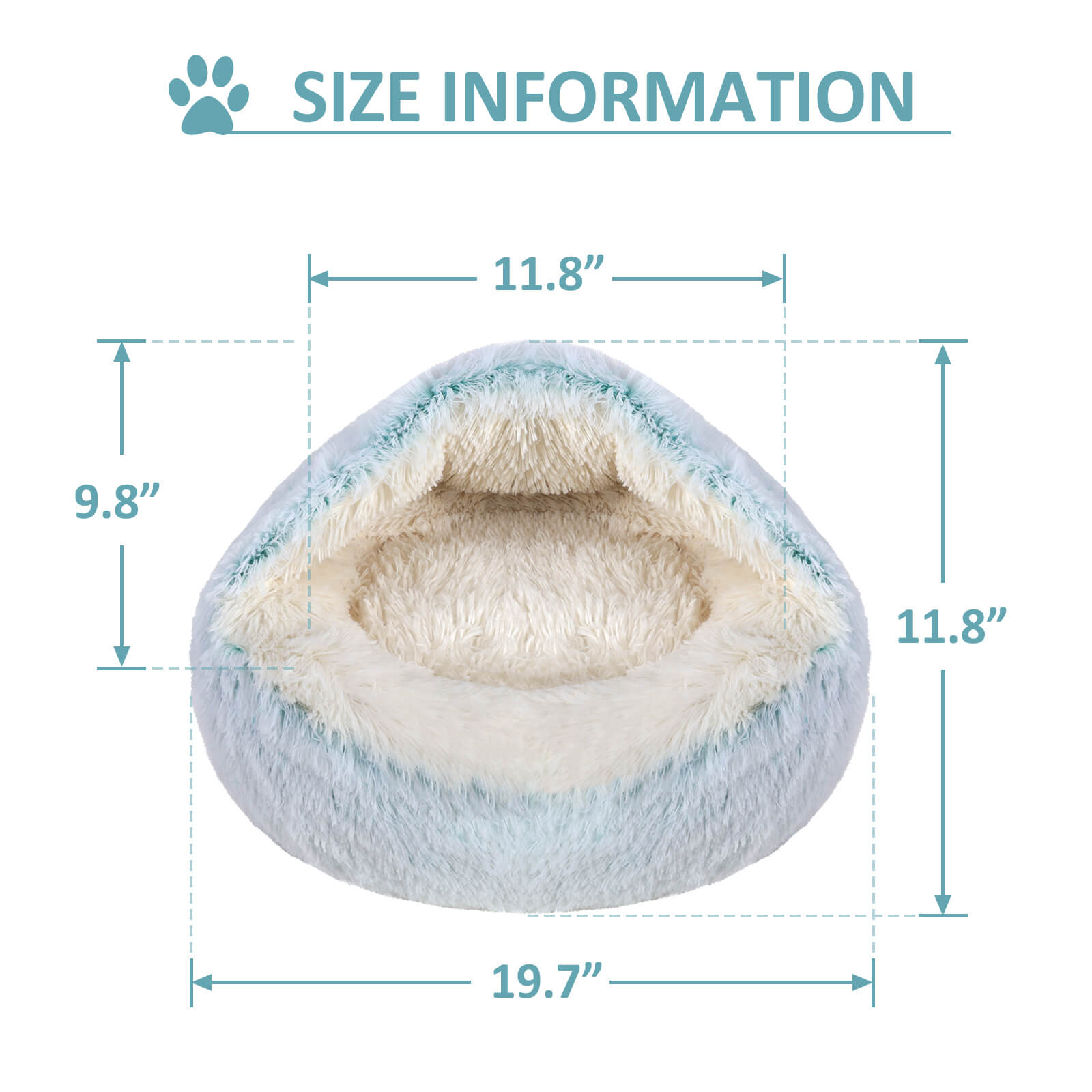 Long Plush Round Pet Cave Bed - BCBMALL