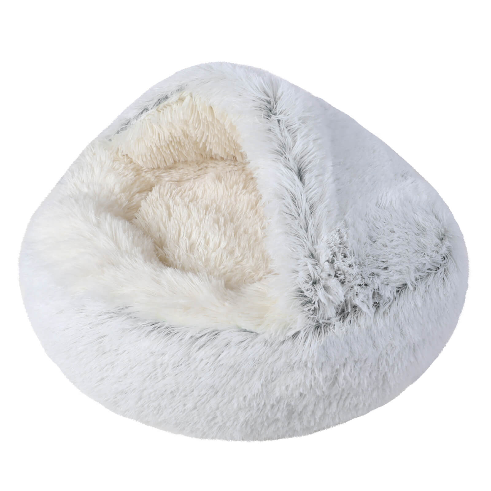 Long Plush Round Pet Cave Bed - BCBMALL