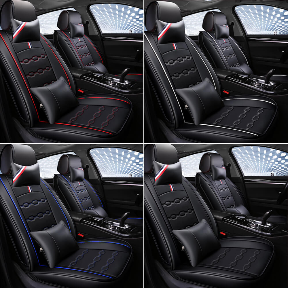 display of Luxury Leather Car Seat Cover Full Set