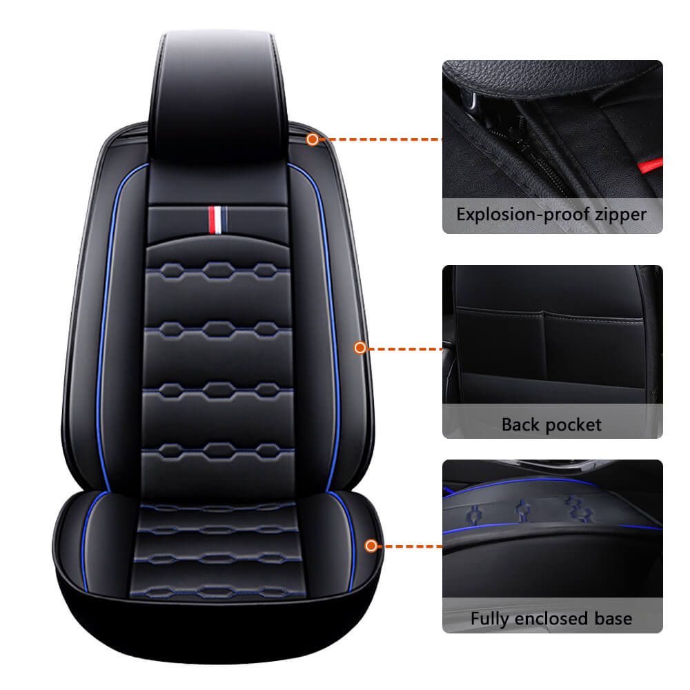 feature display of Luxury Leather Car Seat Cover Full Set