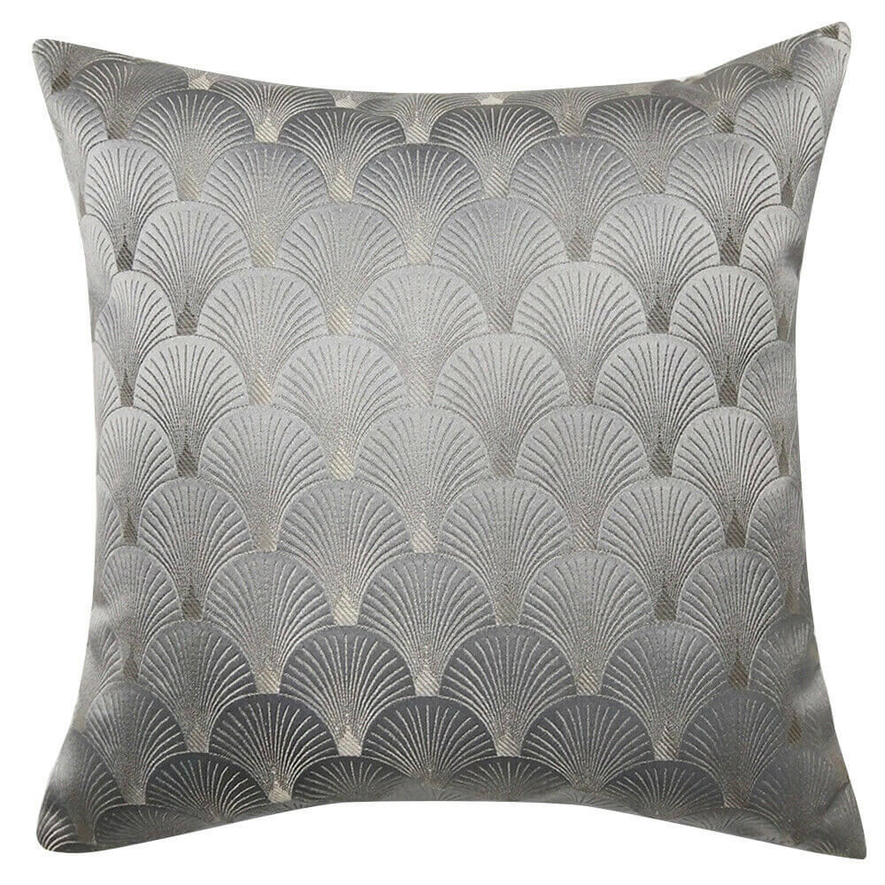 gray Luxury Reversible Throw Pillow Cover