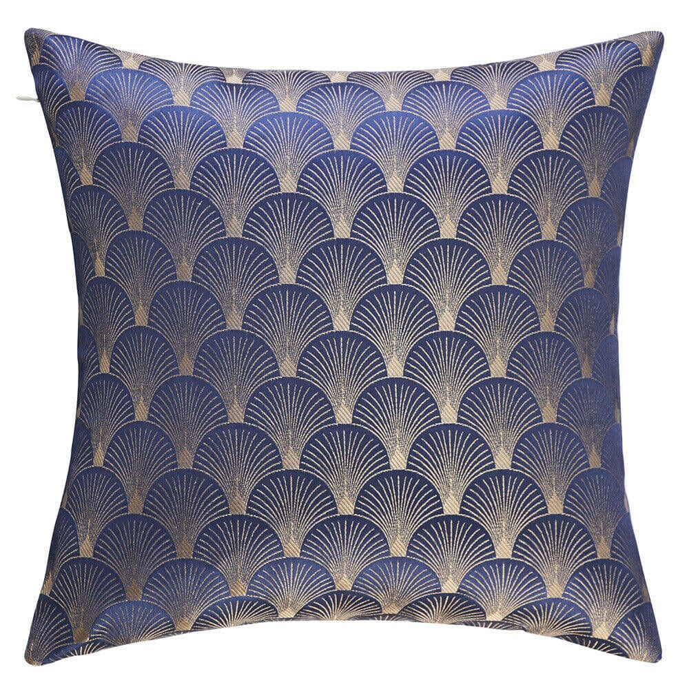navy Luxury Reversible Throw Pillow Cover