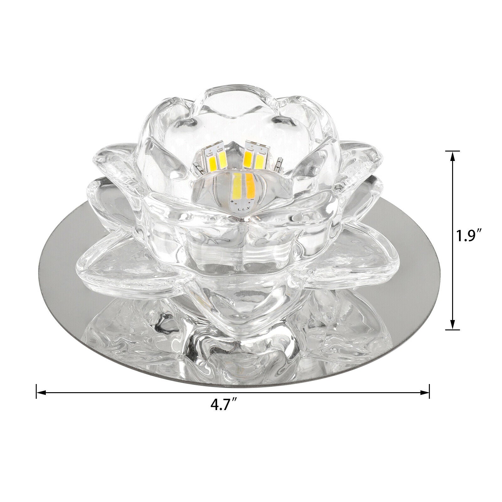 Modern Crystal Ceiling Light lotus size