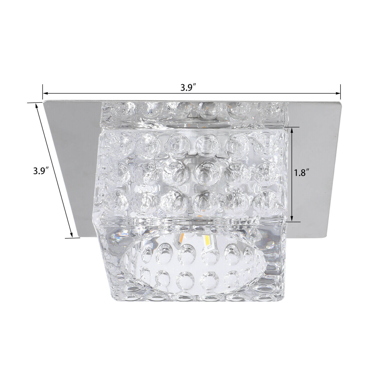 Modern Crystal Ceiling Light square size