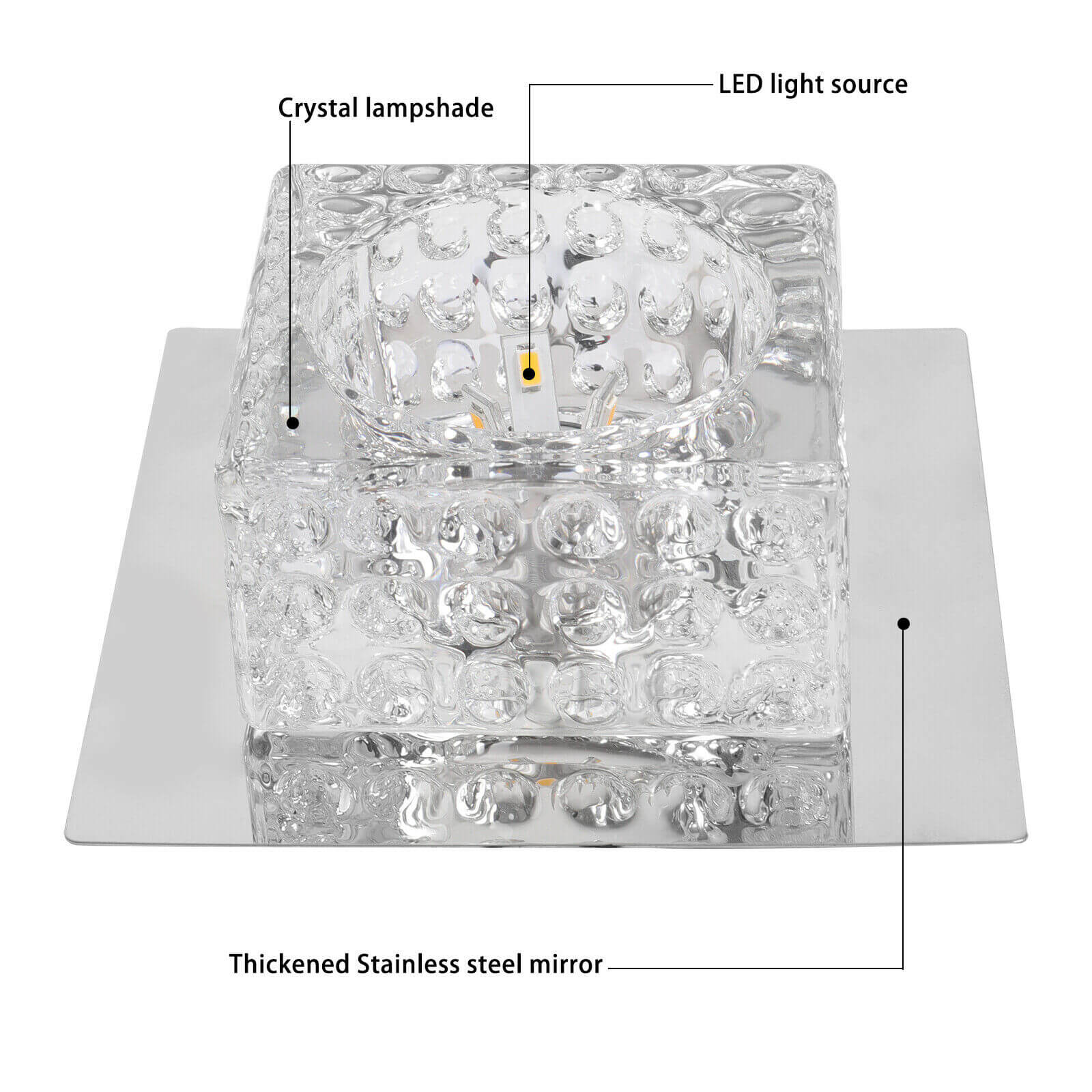 Modern Crystal Ceiling Light feature square