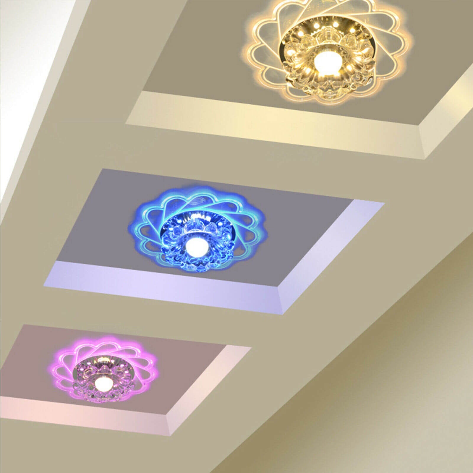 Modern Crystal Ceiling Light display