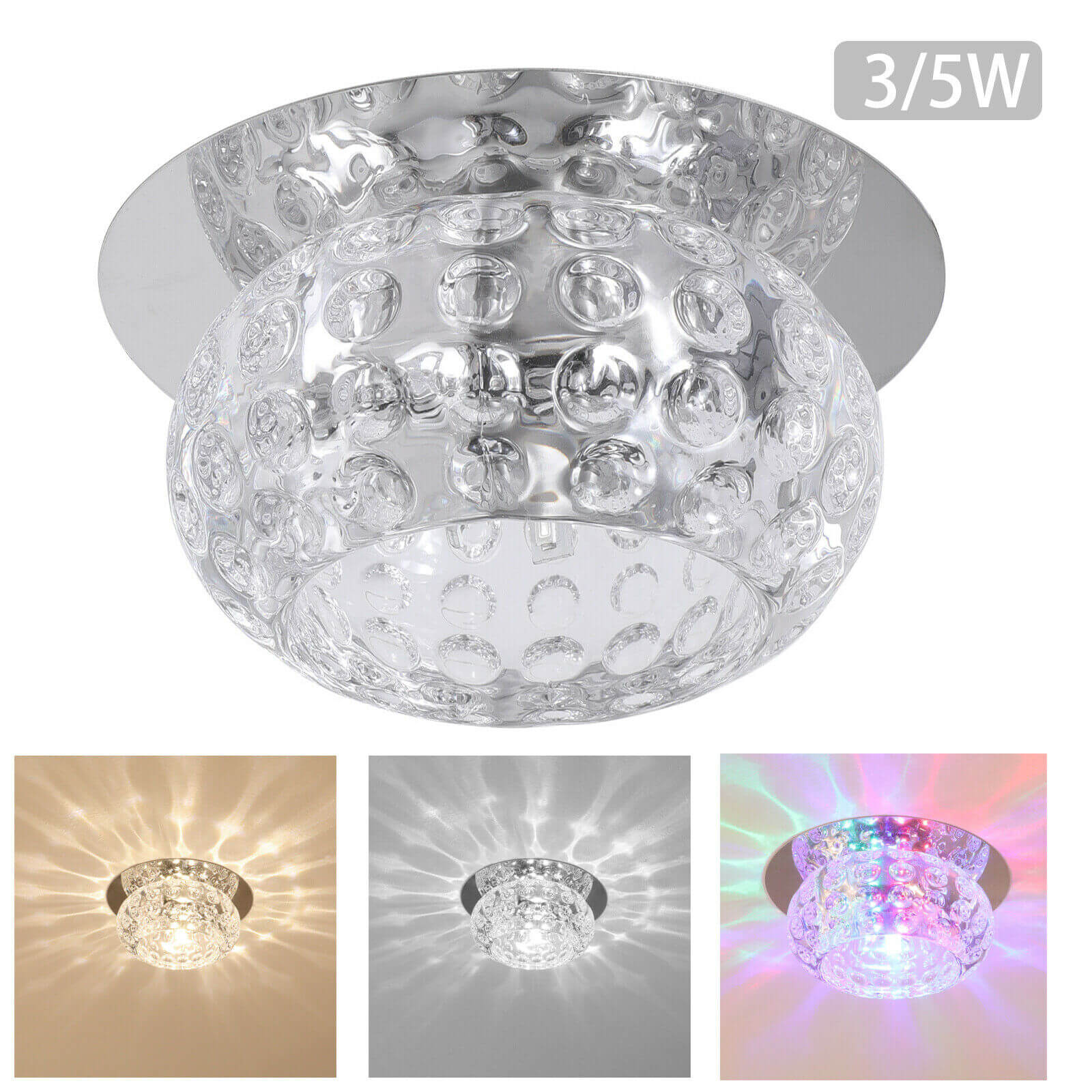Modern Crystal Ceiling Light round