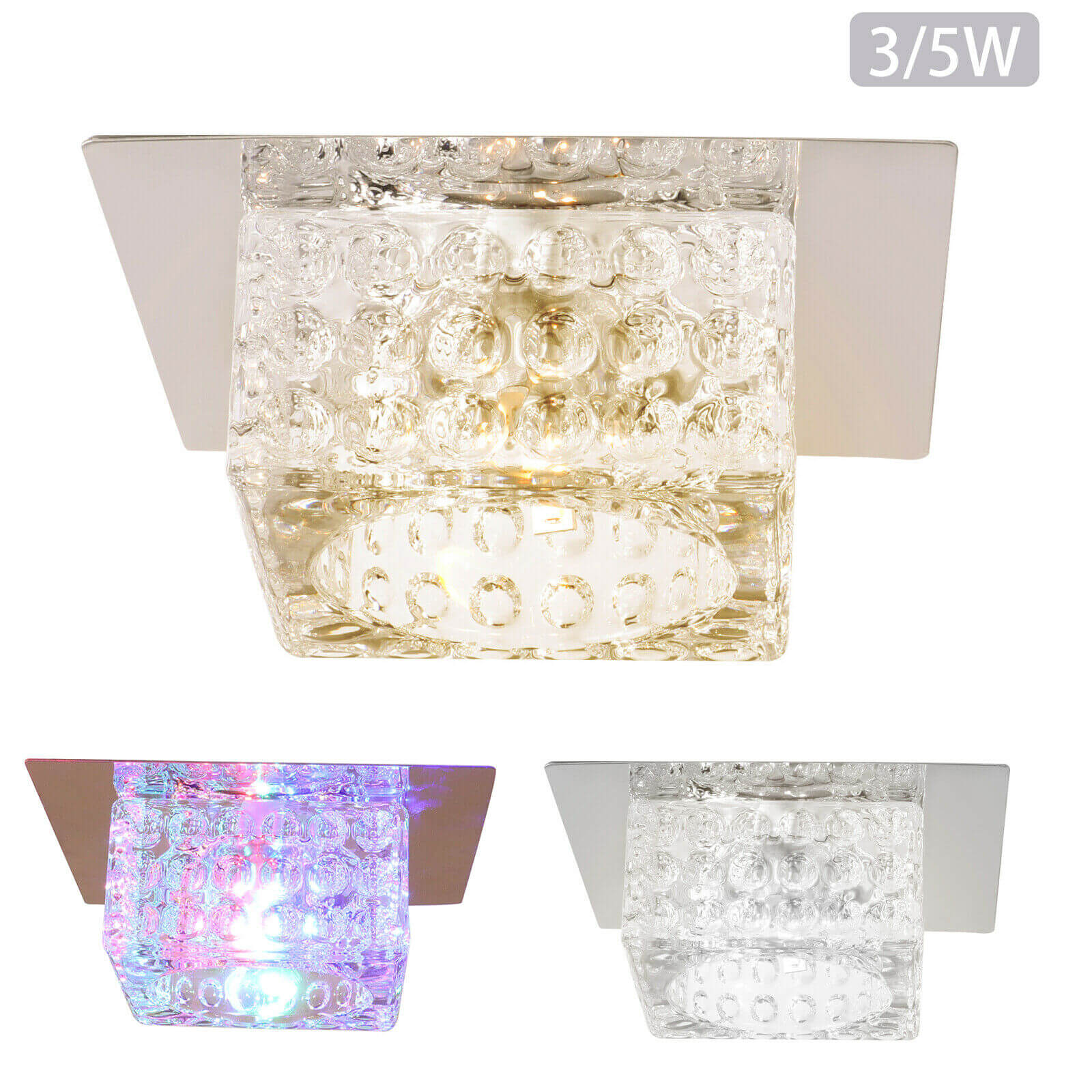 Modern Crystal Ceiling Light square