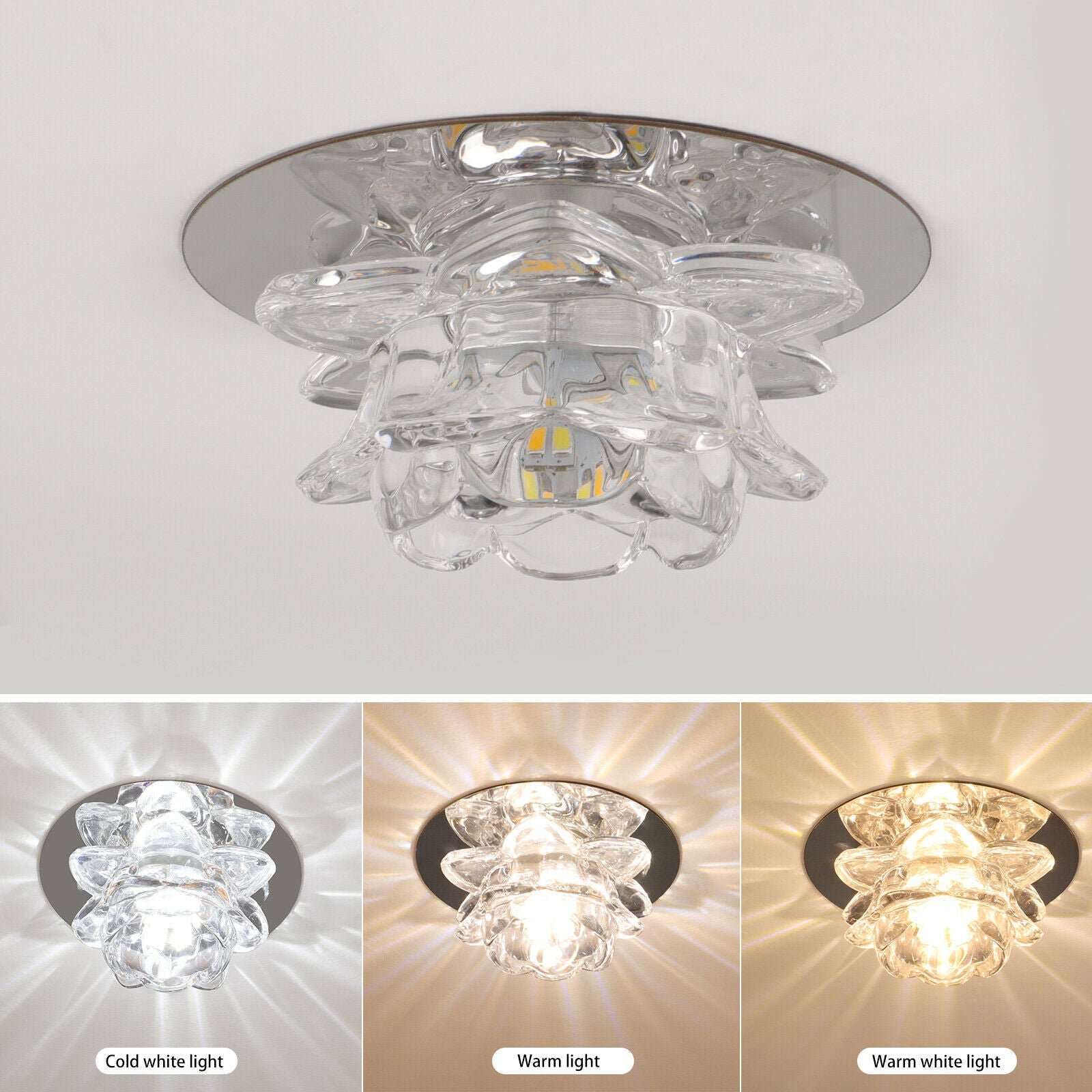 Modern Crystal Ceiling Light lotus