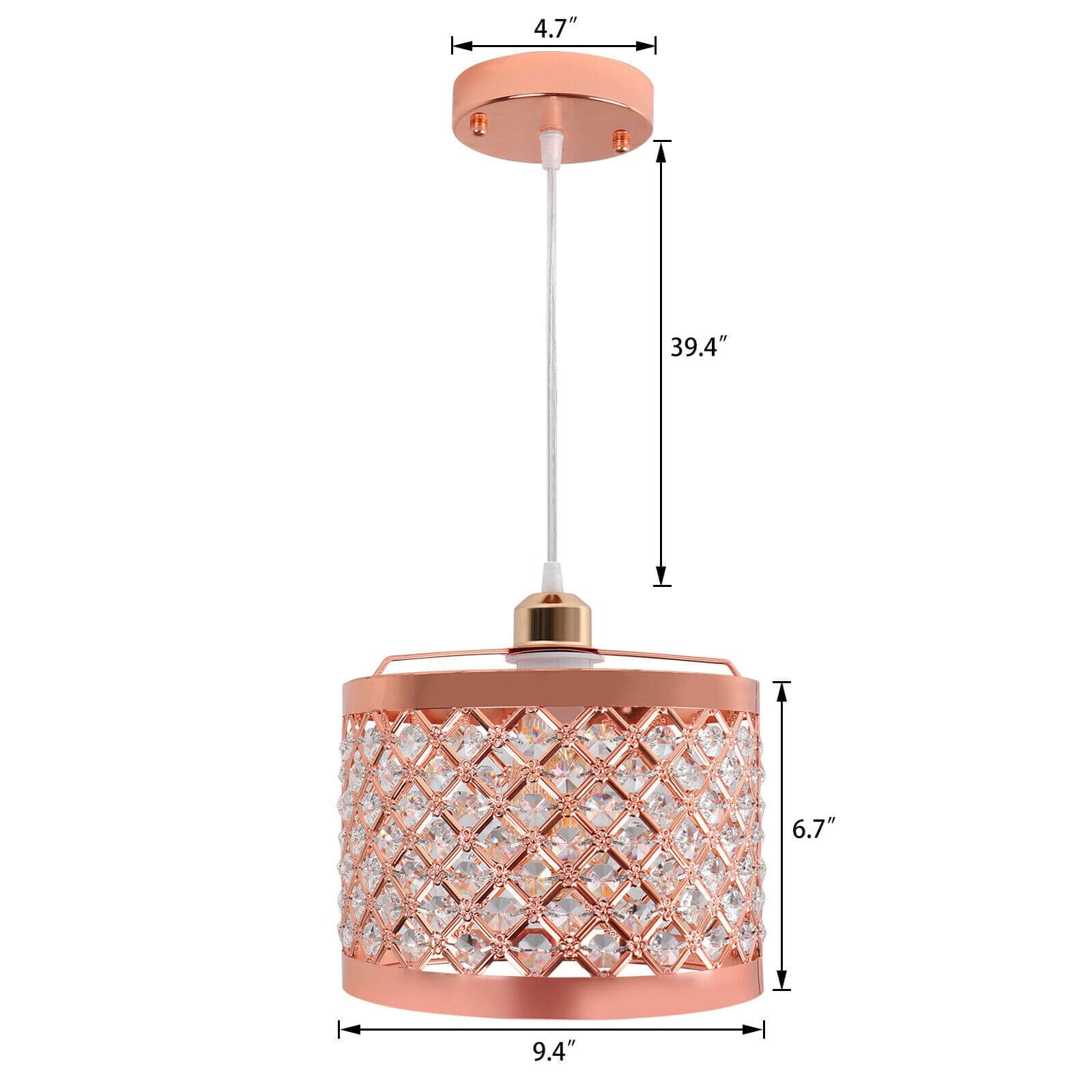 size of gold drum Adjustable Crystal Ceiling Light