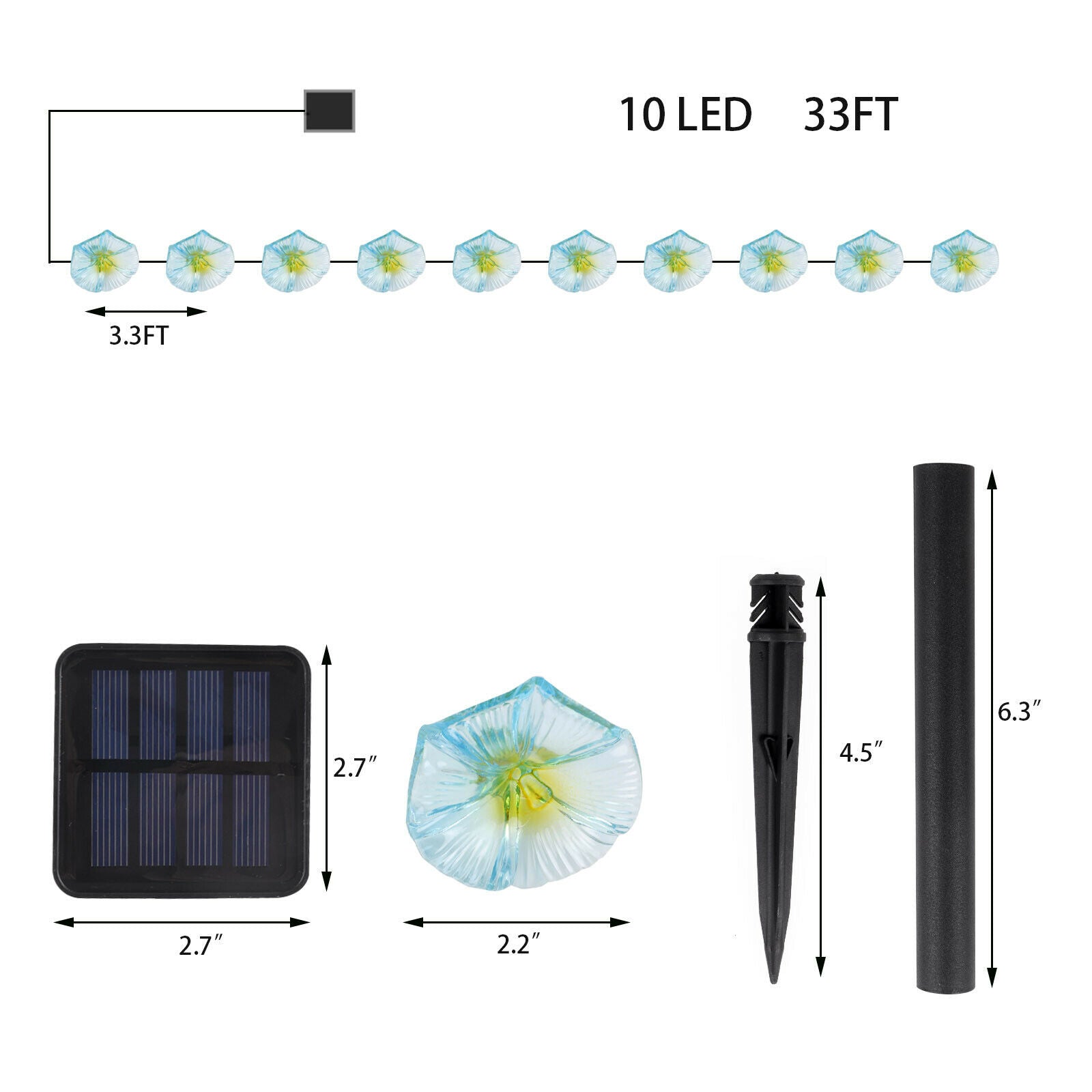 Outdoor LED Solar String Light size