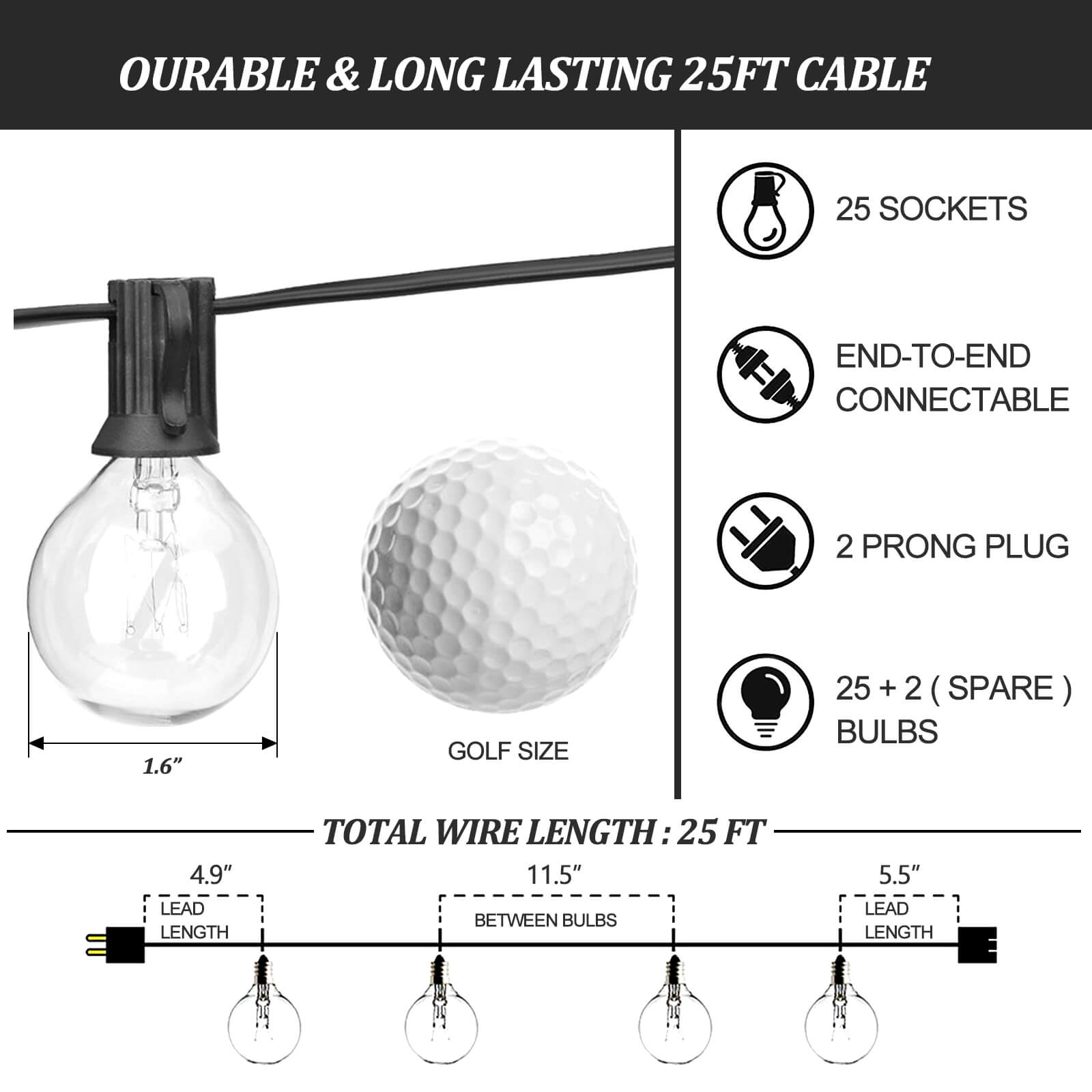 Outdoor Patio String Light - BCBMALL