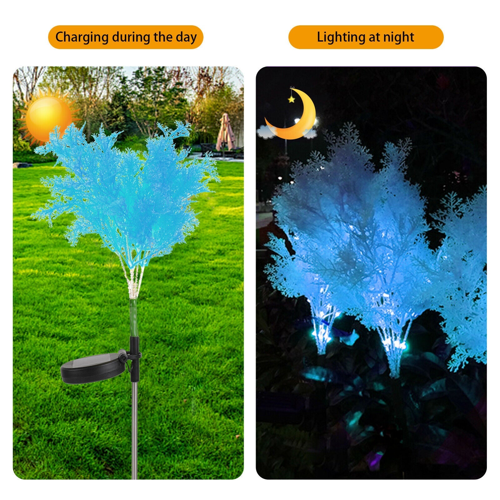 Outdoor Solar Lights, 2pcs day and night