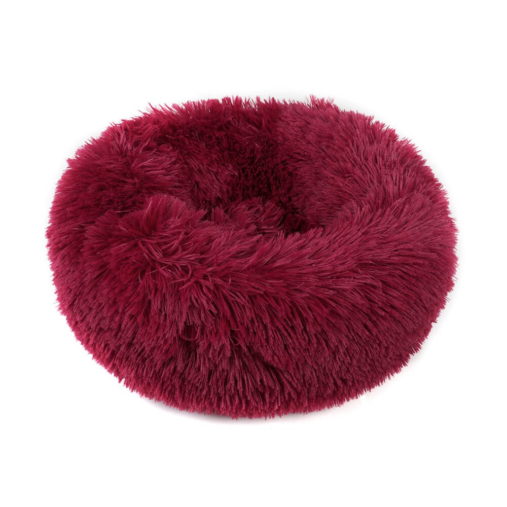 Plush Pet Bed, Round - BCBMALL