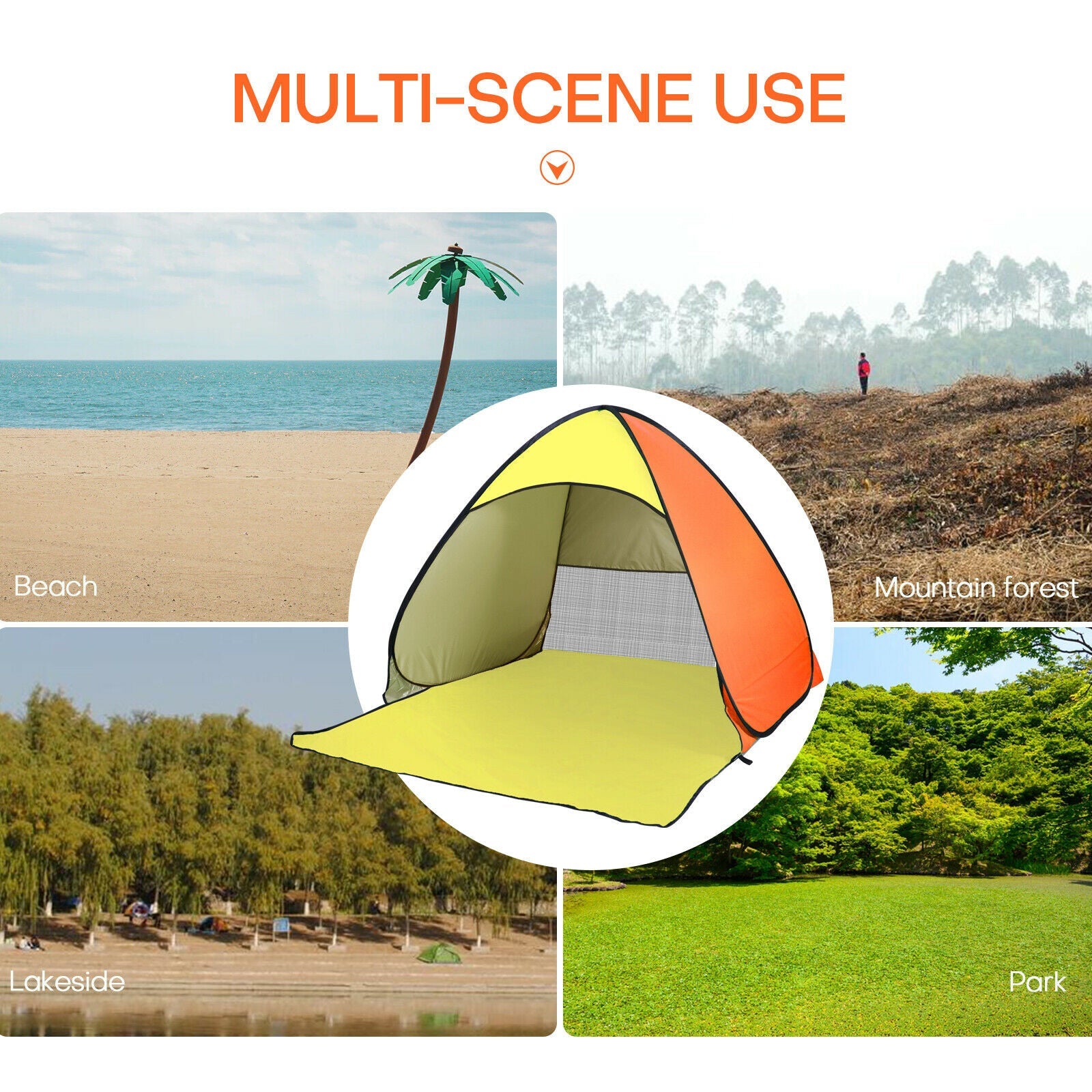 Multi-scene use of Pop Up Beach Family Tent