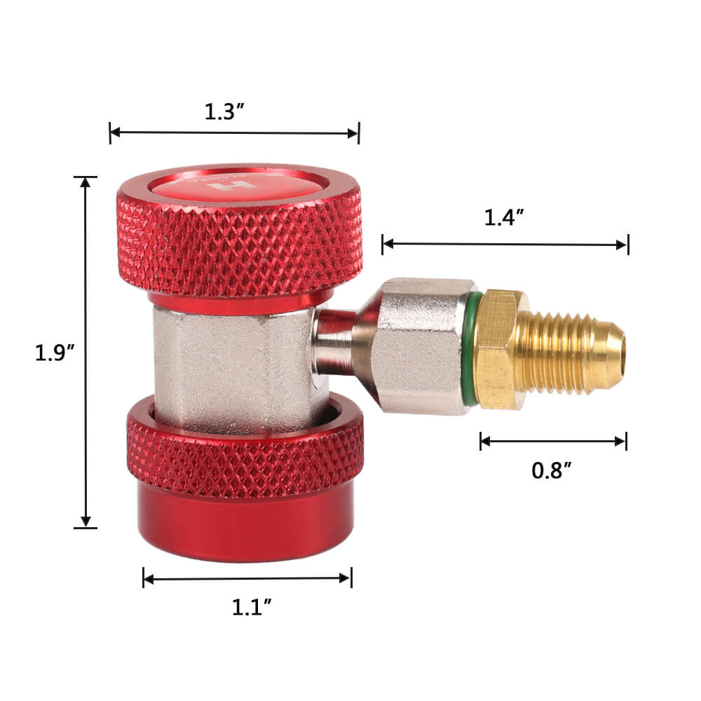 Size of the Quick Connector Adapter Coupler Auto Manifold Gauge