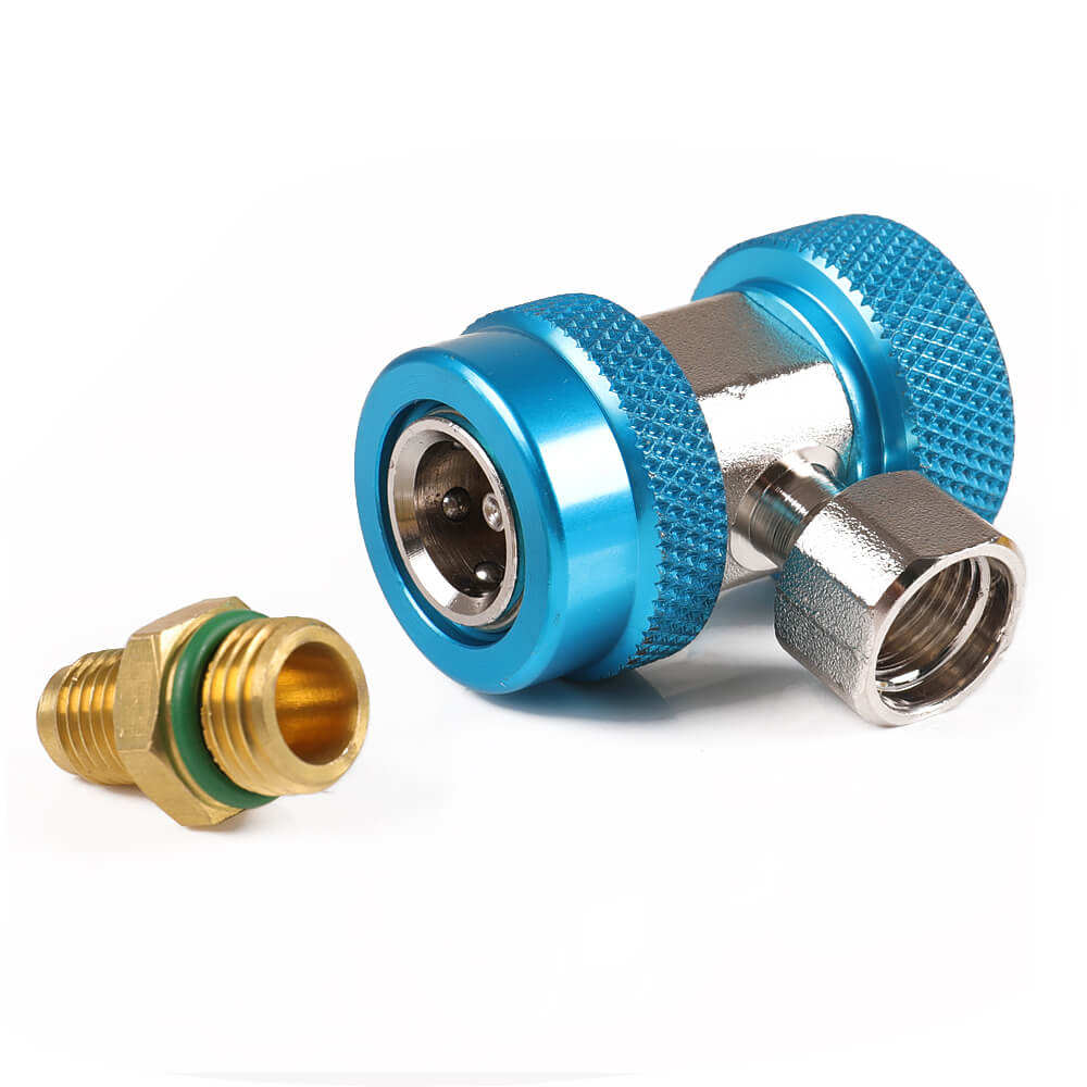 Blue Quick Connector Adapter Coupler Auto Manifold Gauge