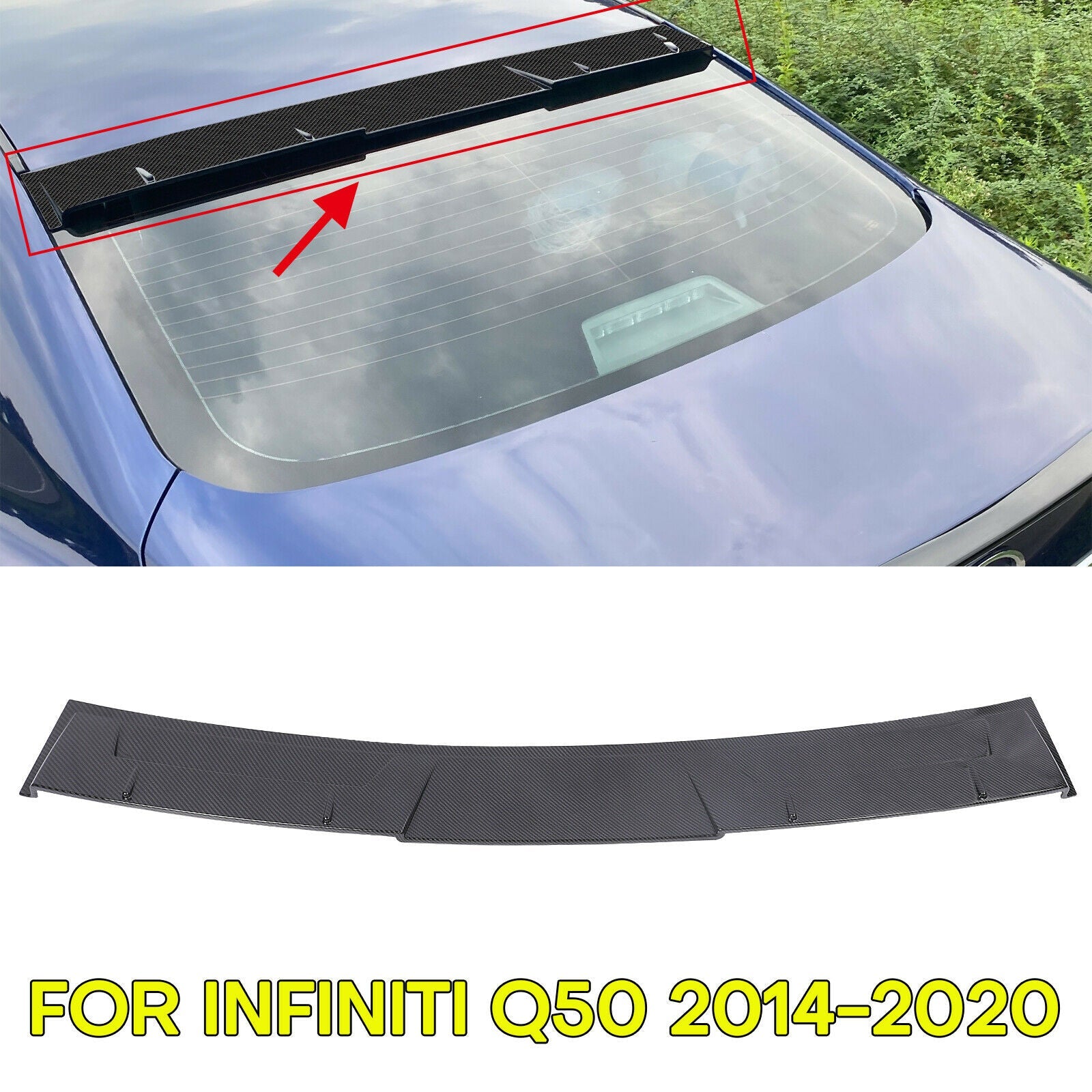 Rear Roof Lip Spoiler Wing for 14-20 Infiniti Q50