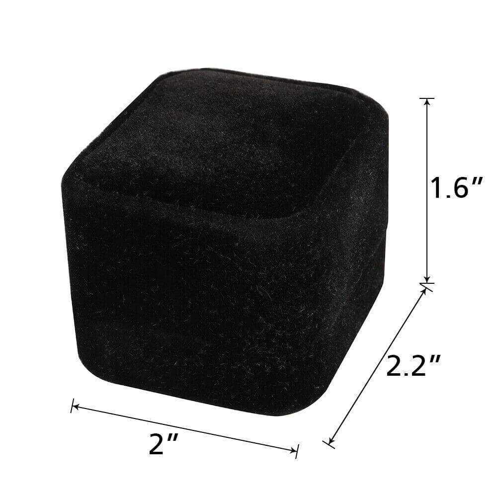 black size of Ring Necklace Pendant Velvet Box