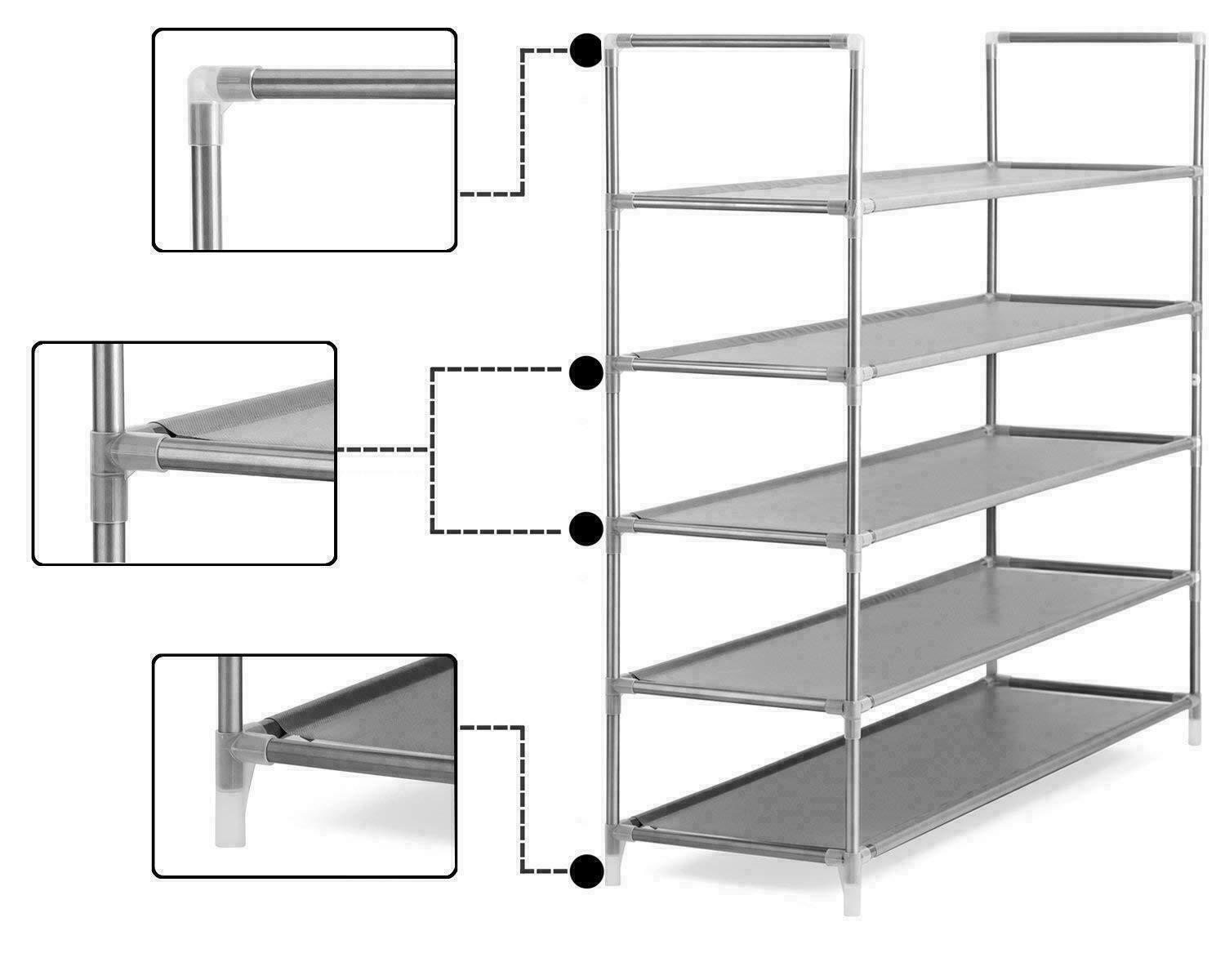 details of Shoe Tower Shelf Organizer 5 tier