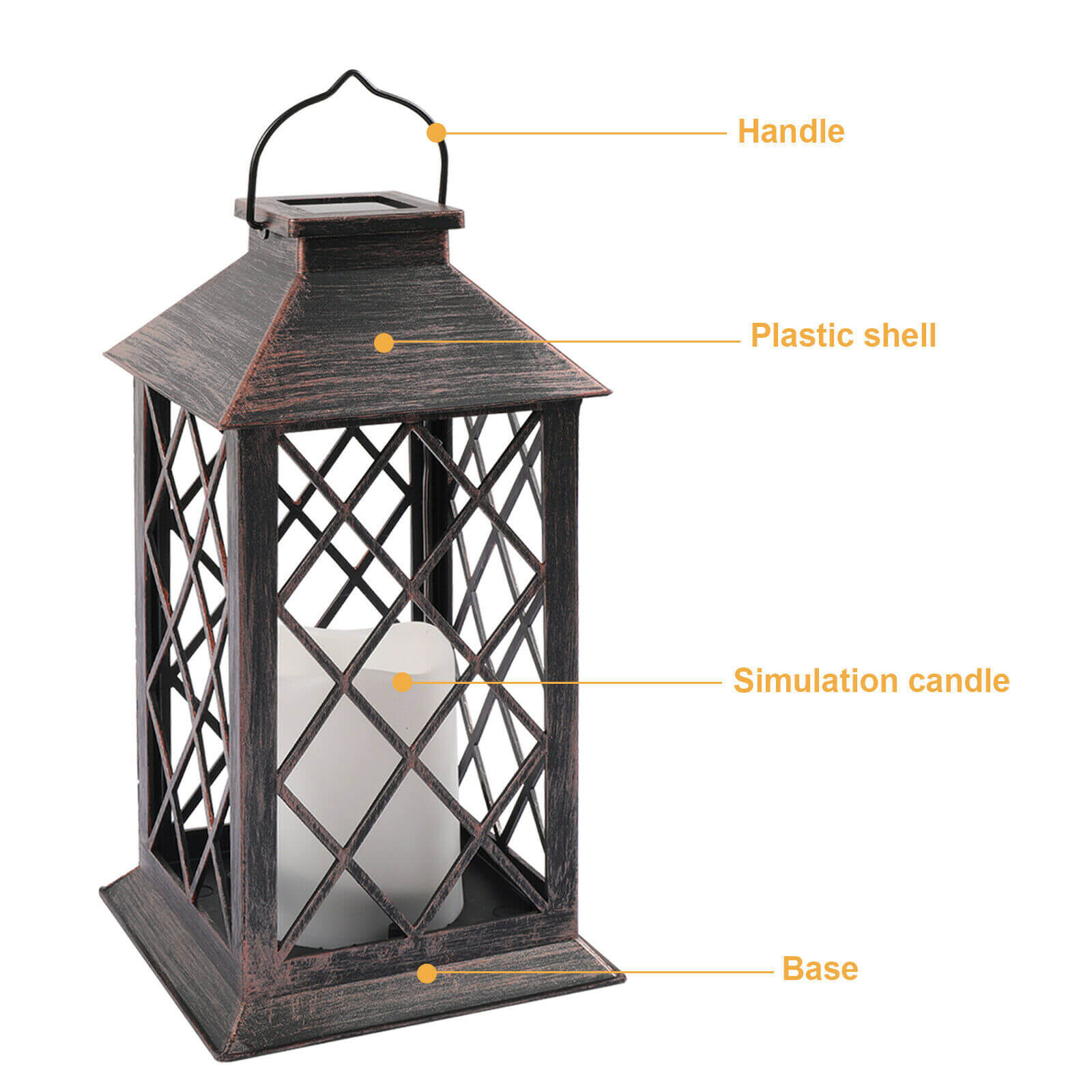 detail of Solar Hanging Candle Lantern Light