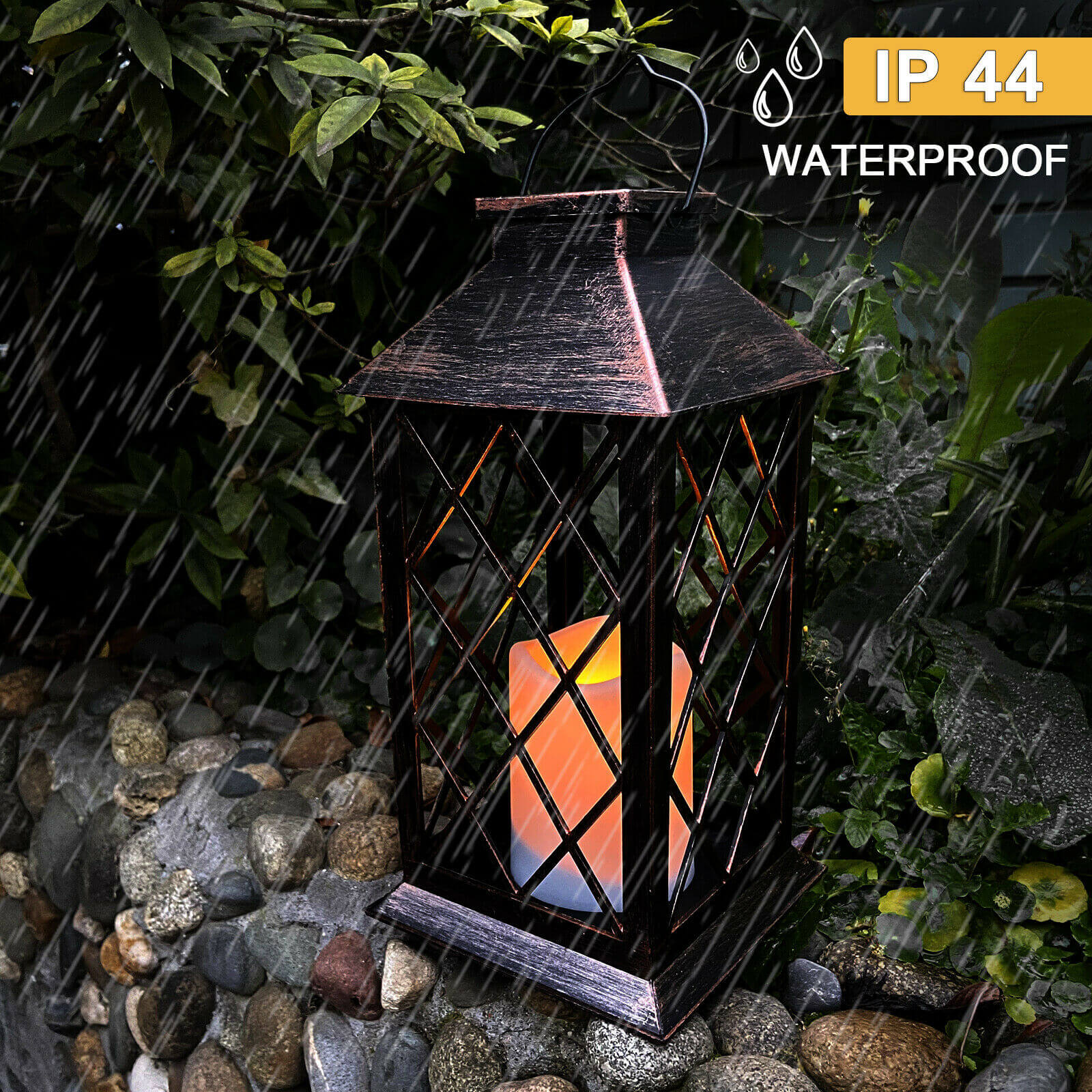 waterproof Solar Hanging Candle Lantern Light