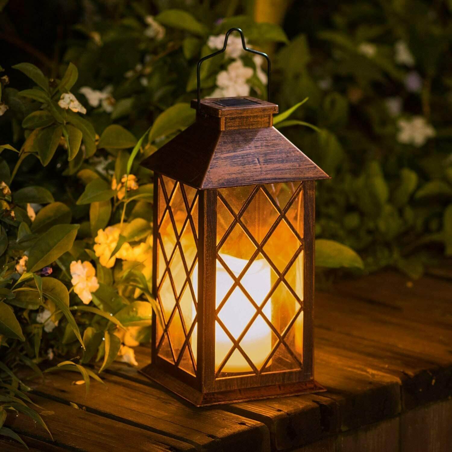 Solar Hanging Candle Lantern Light