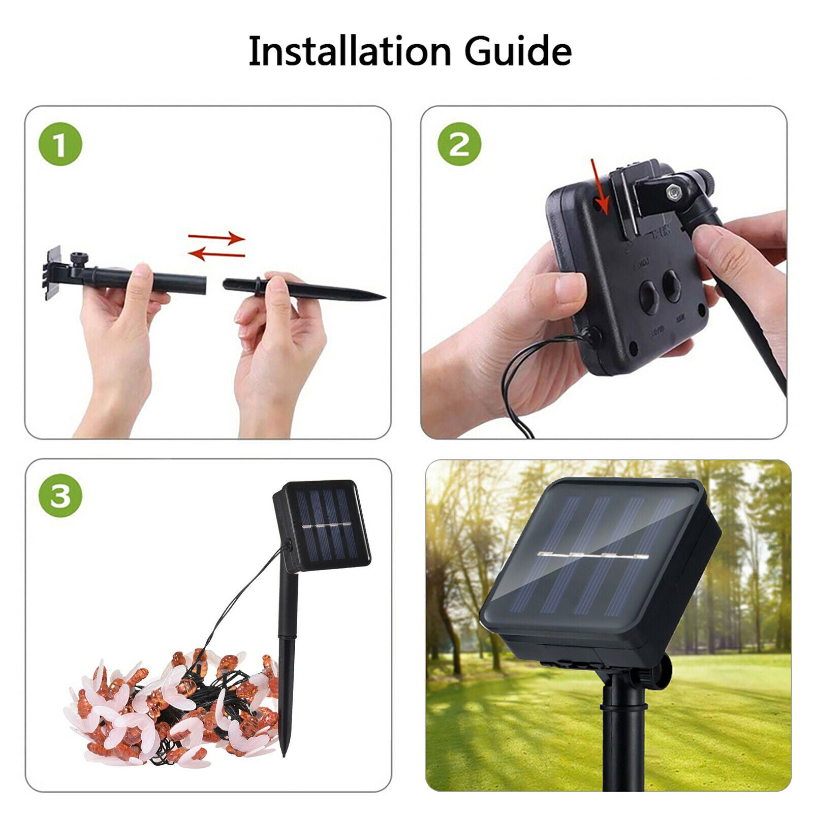 Solar Honeybee String Lights installation