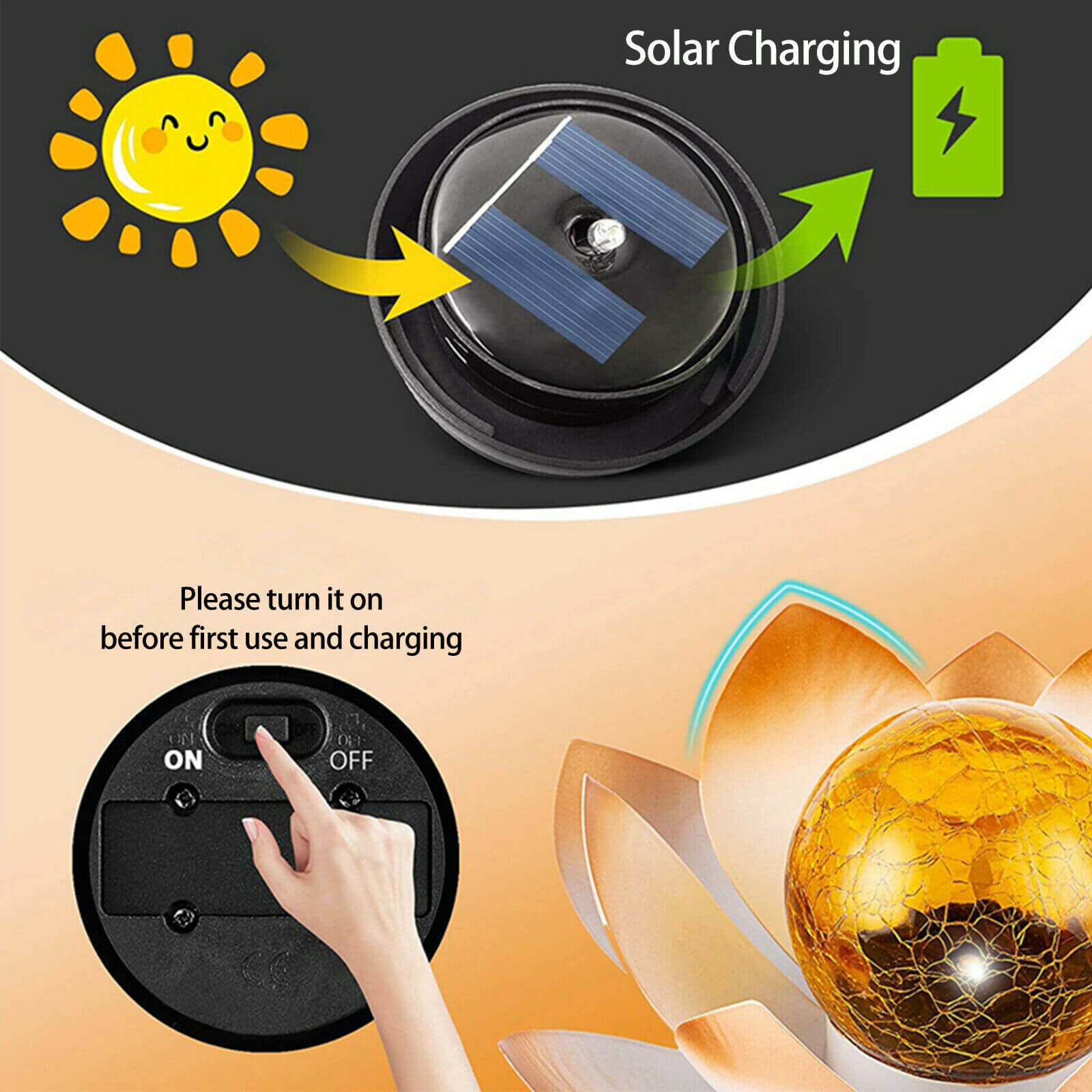 Solar charging Lotus Buried Lights