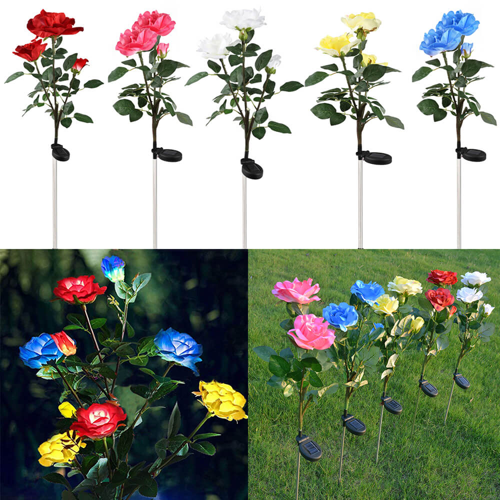 Solar Power Rose Flower LED Lights - BCBMALL