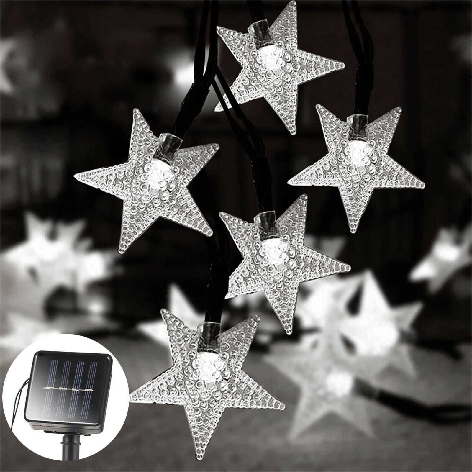 Solar Star String Lights, 20/50LED white