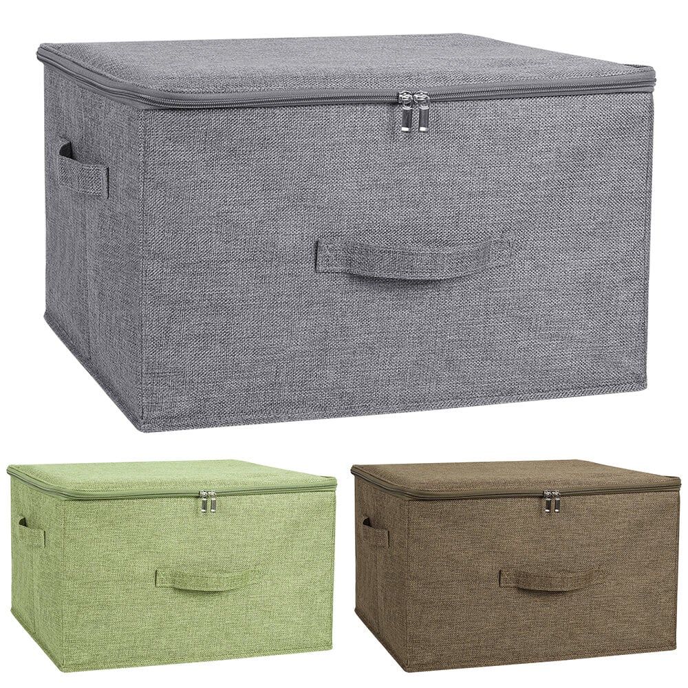 Storage Bin Boxes with Zipper Lids - BCBMALL