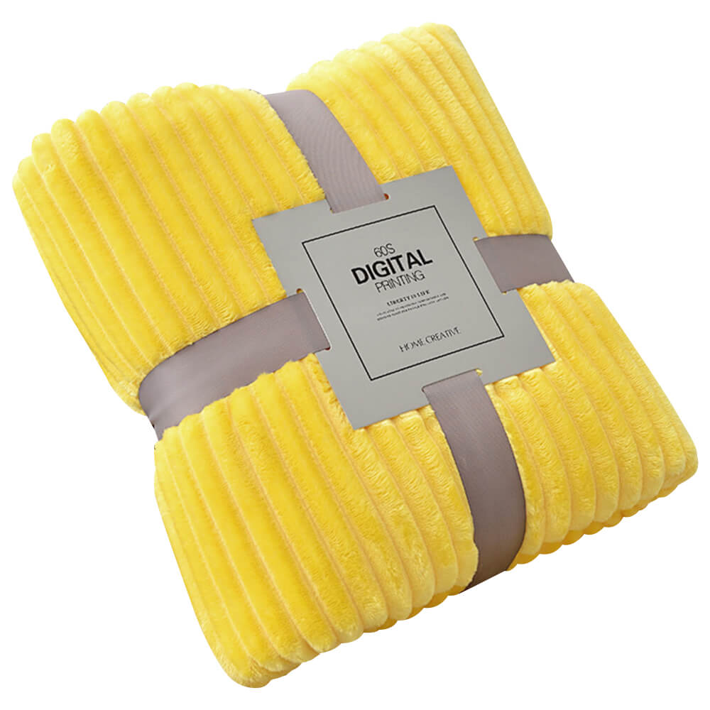 Stripped Flannel Fleece Throw Blanket - BCBMALL