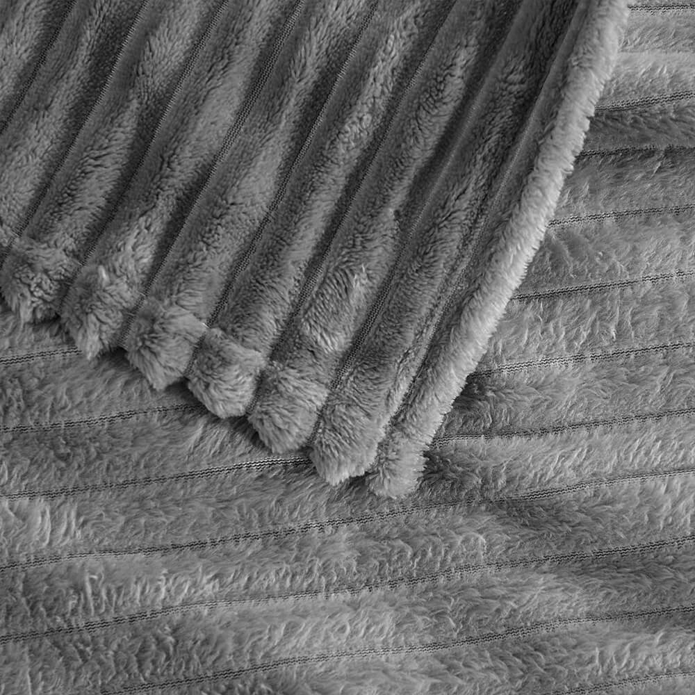 Stripped Flannel Fleece Throw Blanket - BCBMALL