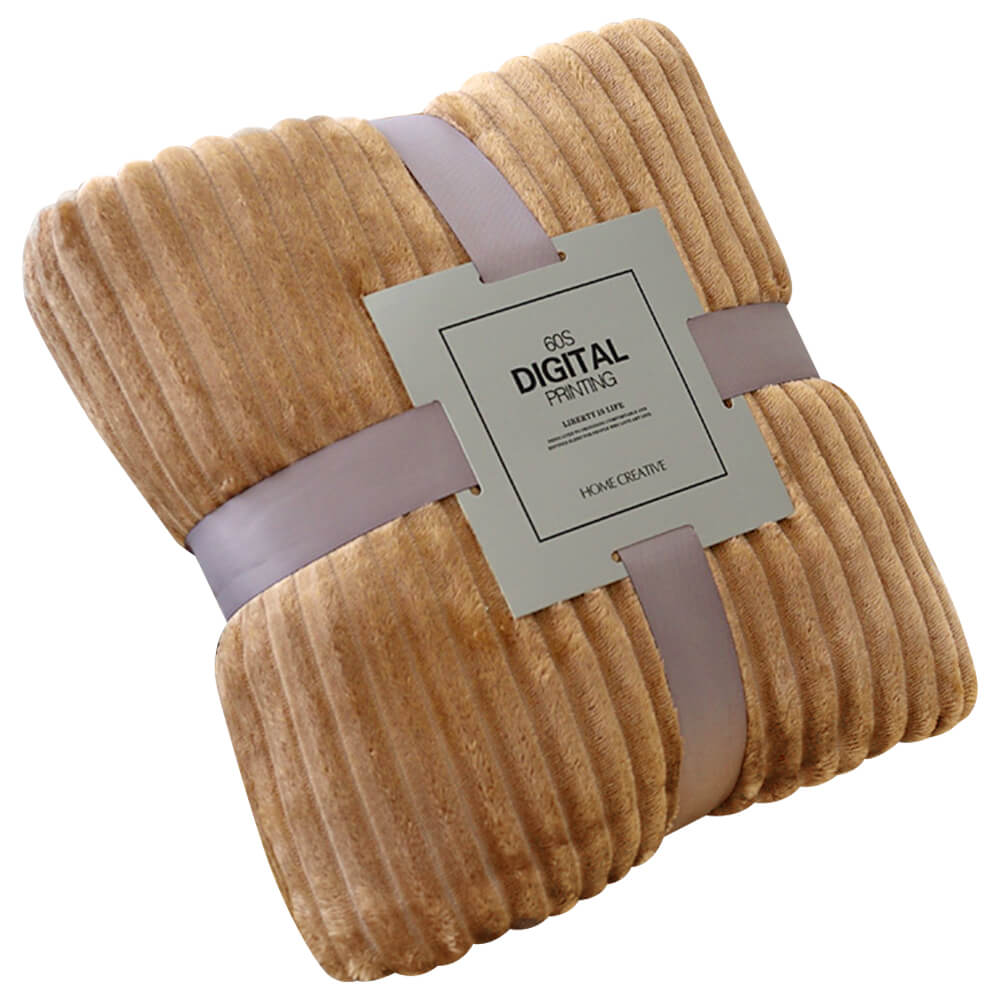 Stripped Flannel Fleece Throw Blanket - BCBMALL