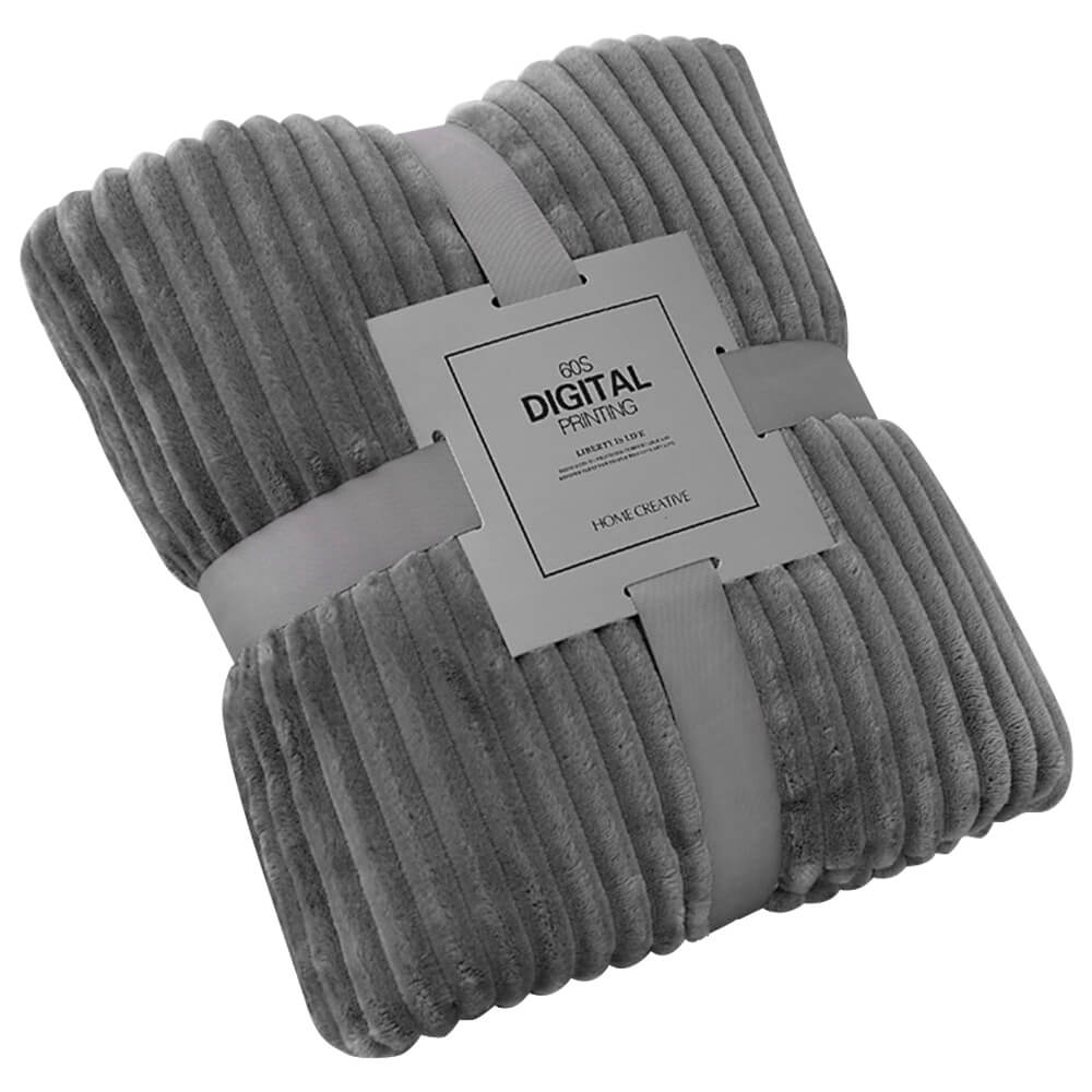 Stripped Flannel Fleece Throw Blanket - BCBMALL