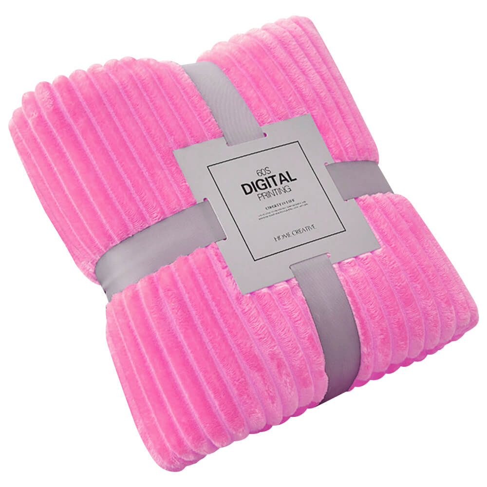 Stripped Flannel Fleece Throw Blanket - BCBMALL