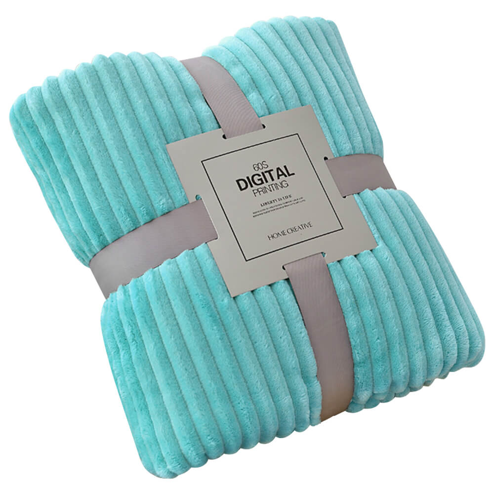 Stripped Flannel Fleece Throw Blanket - BCBMALL