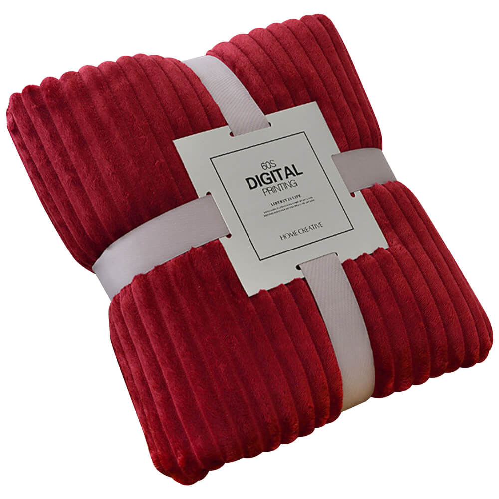 Stripped Flannel Fleece Throw Blanket - BCBMALL